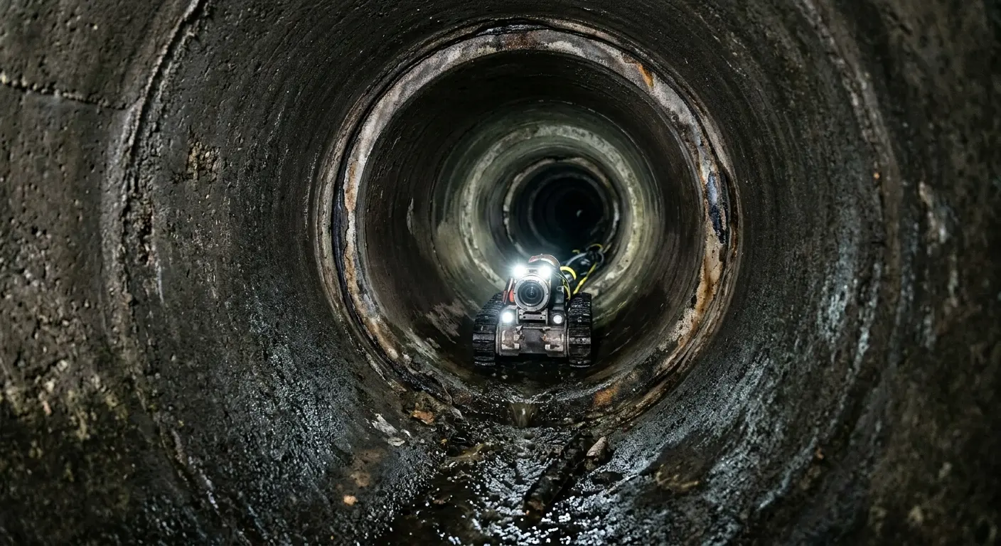 Robotic sewer camera inspecting pipe interior for Sewer Line Repair in Pantops